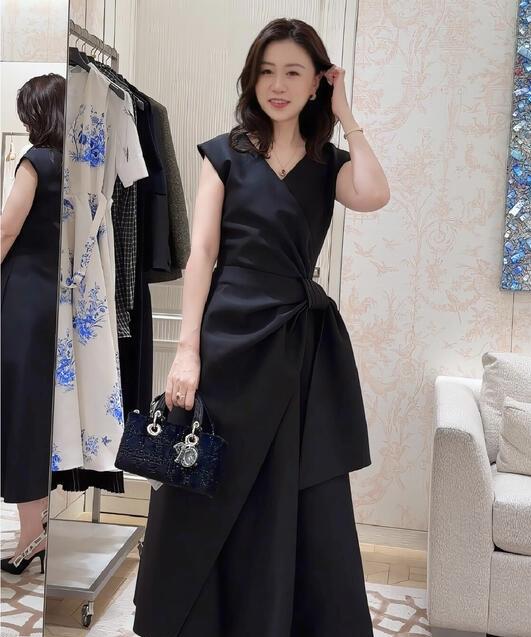 DIOR 立體蝴蝶結絲毛禮服連衣裙 36／38／40／42
