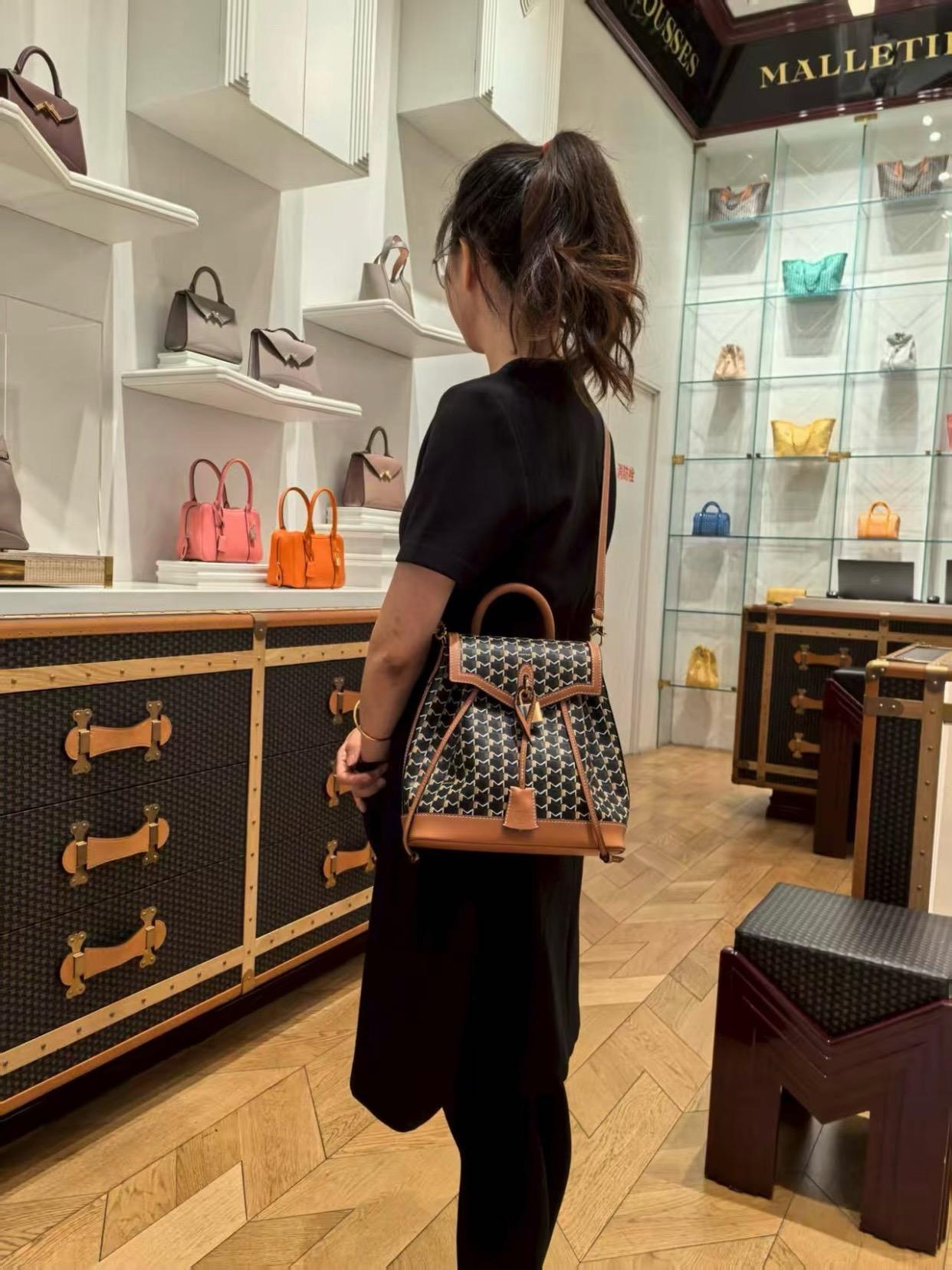 Moynat 老花棕｜經典老花PVC｜M Canvas雙肩包 後背包｜23cm