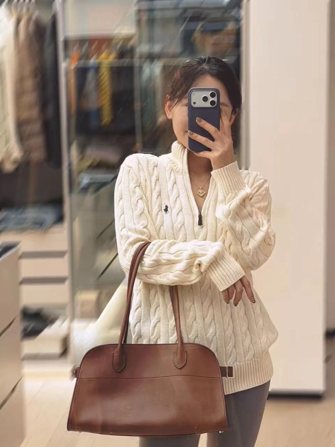 楓葉棕｜Masoni馬鞍皮｜Margaux Shoulder 12｜37cm