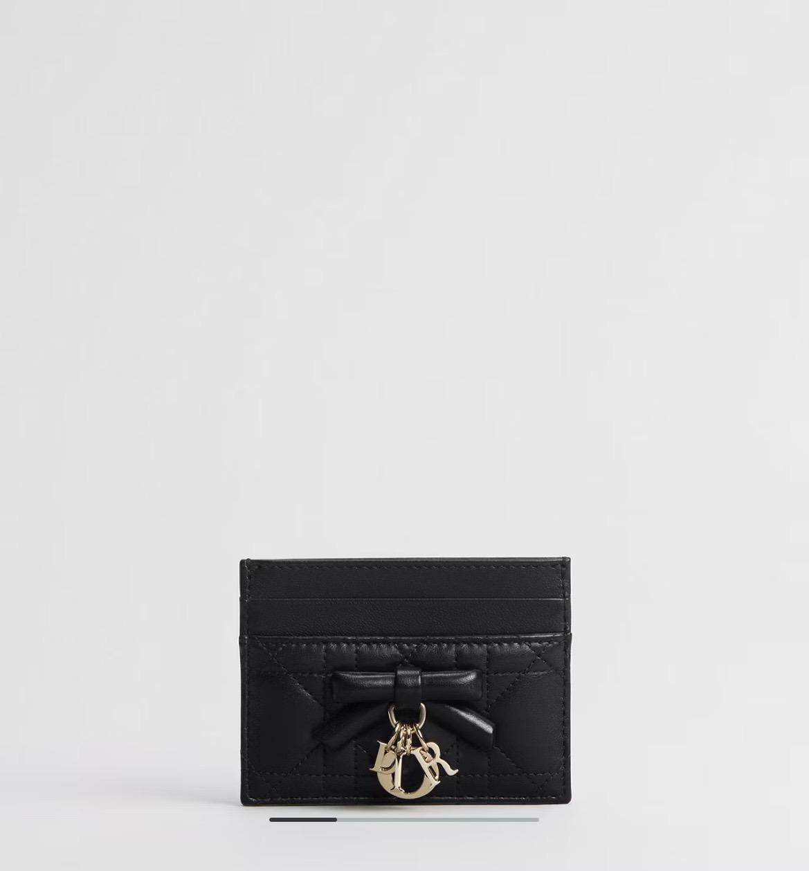 黑色｜小羊皮｜Lady Dior Freesia卡夾｜10.5cm