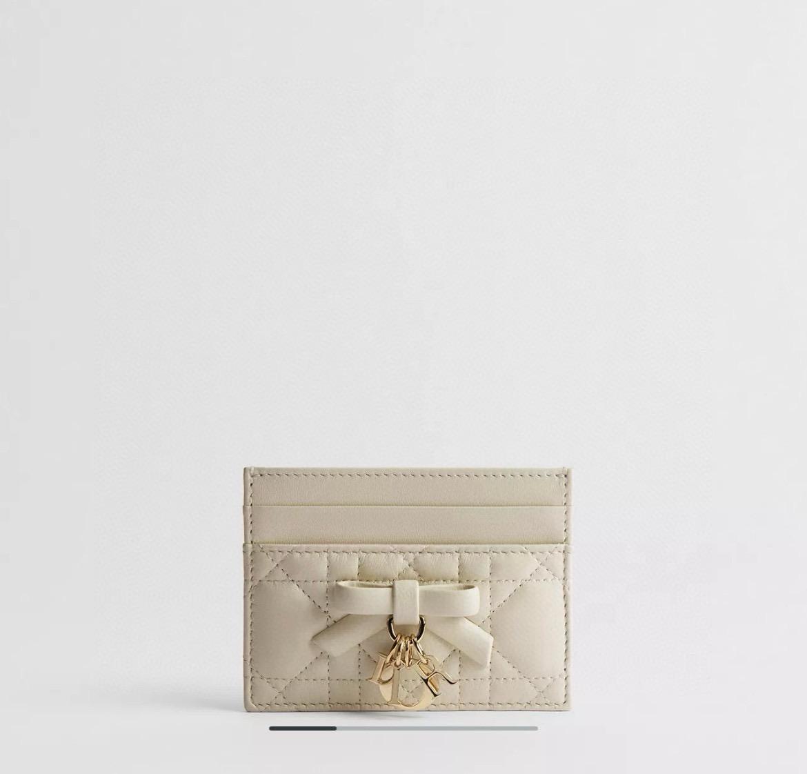 粉筆白｜小羊皮｜Lady Dior Freesia卡夾｜10.5cm