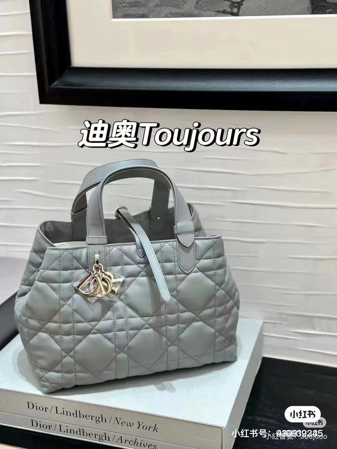雲霧灰/銀釦/中號｜牛皮｜ Toujours 托特包｜28cm