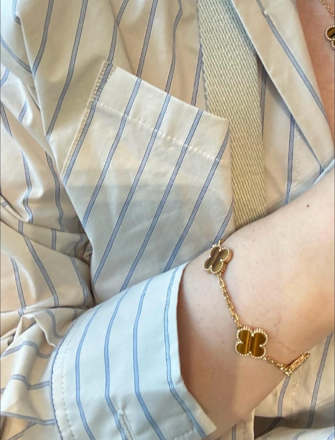 Van Cleef & Arpels 虎眼石五花手鍊 鏈長19cm