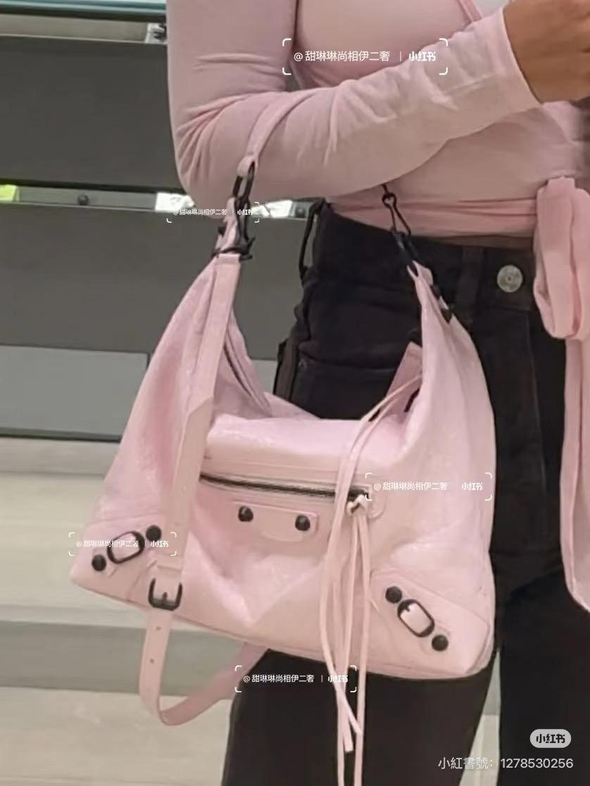 粉色｜大號37cm｜Arena小羊皮｜Le City Hobo手袋