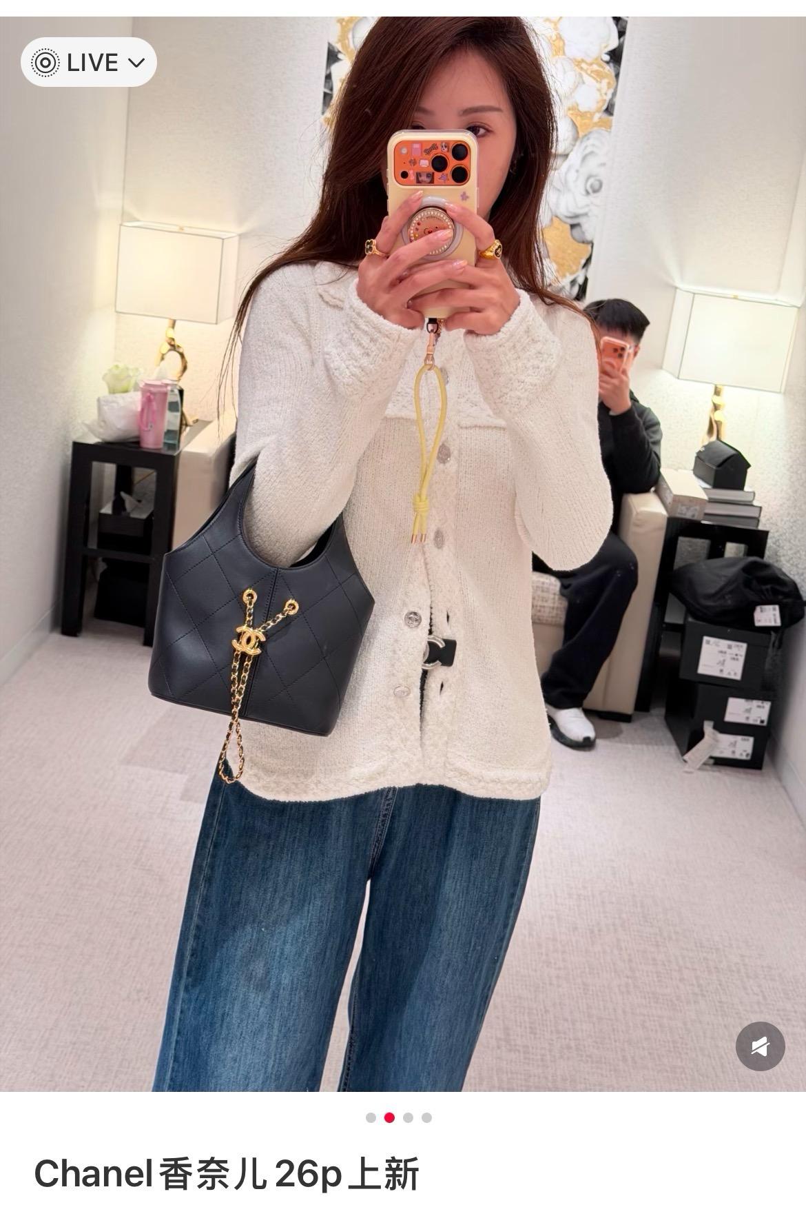 黑金｜小牛皮｜26S 菜籃子 Hobo｜小號 底長21cm