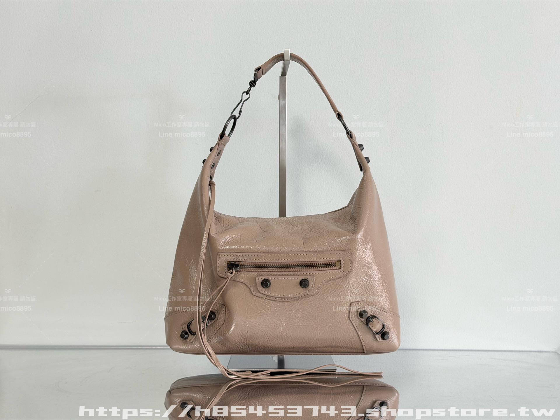 芝麻色｜Arena小羊皮｜Le City Hobo手袋｜小號28cm 可斜挎與肩背