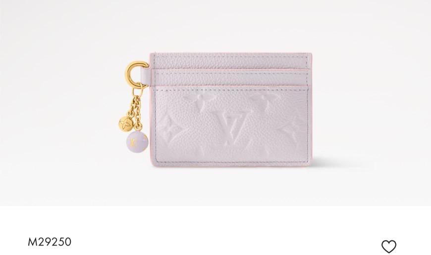 M29250｜淺紫色 花卉吊飾拉鍊卡夾｜ Monogram Empreinte牛皮｜10.2cm