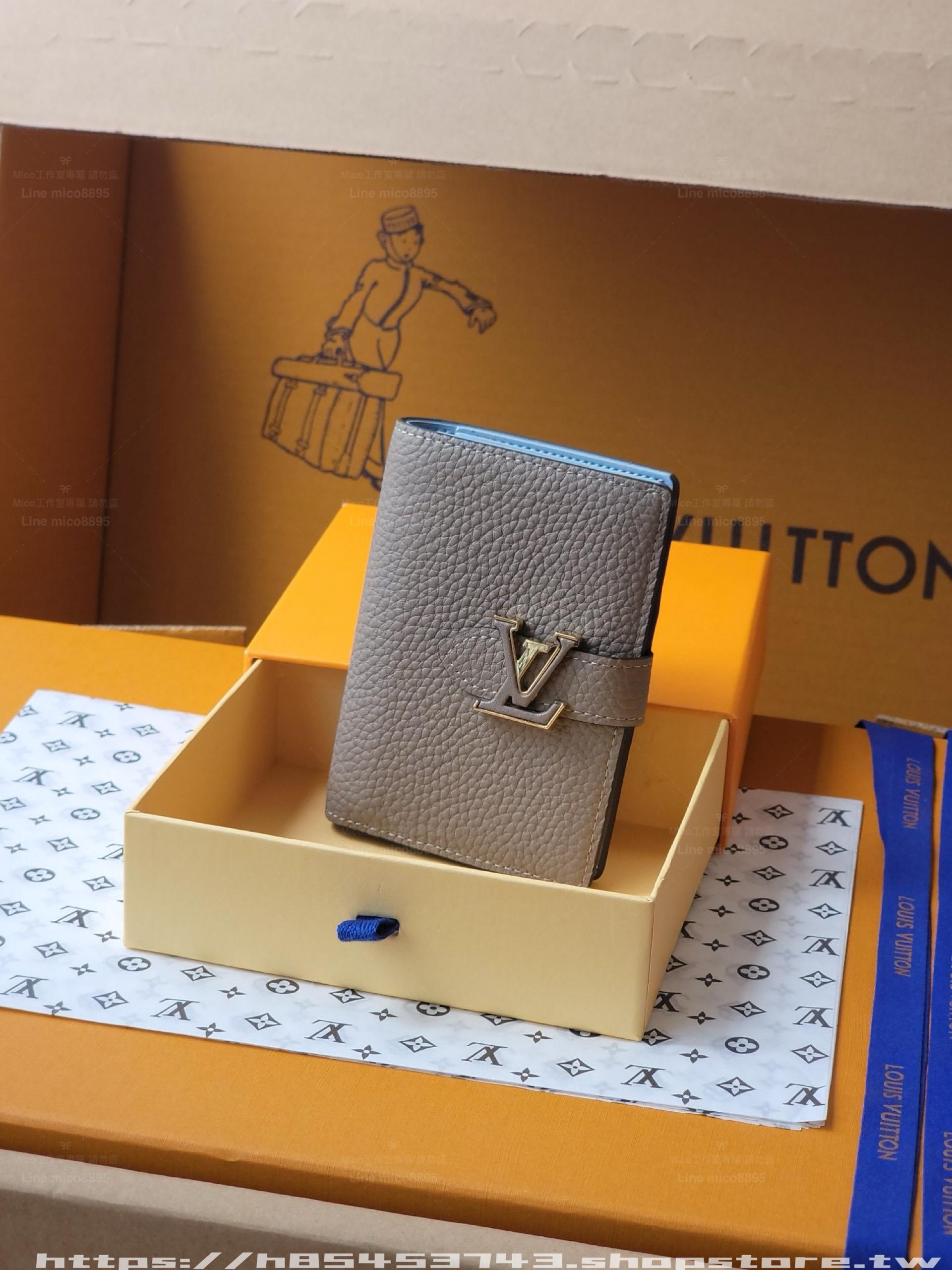 M81298 卵石色｜Taurillon粒面牛皮｜Vertical 直式短款錢夾 短夾｜12cm
