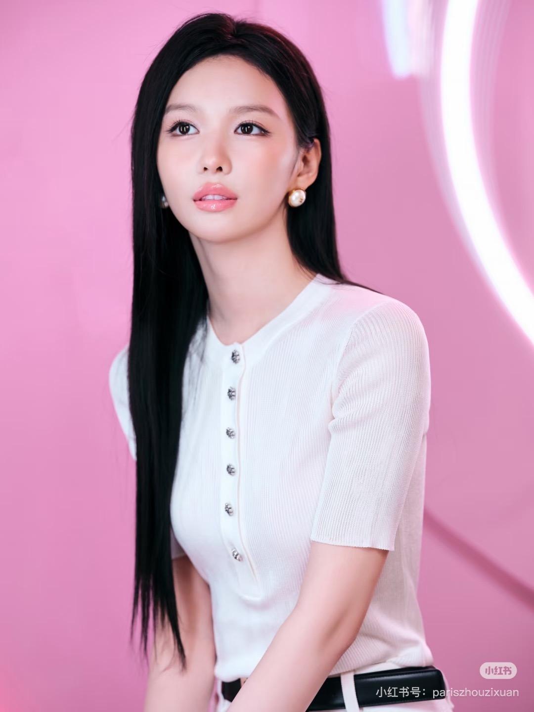 CHANEL 水鑽花釦羅紋針織五分袖上衣｜36／38／40