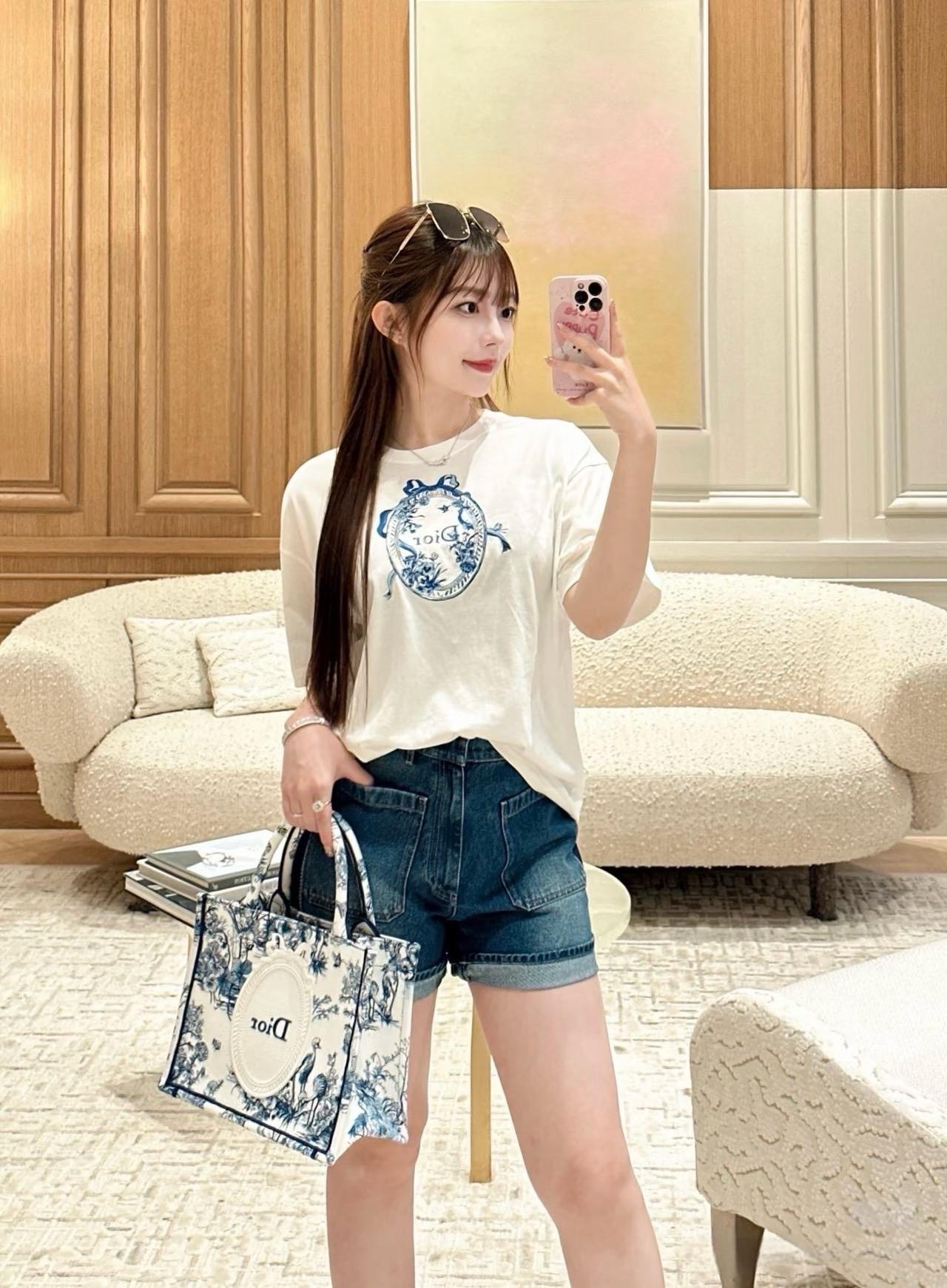 DIOR 青花瓷刺繡印花短袖 T 恤｜S／M／L