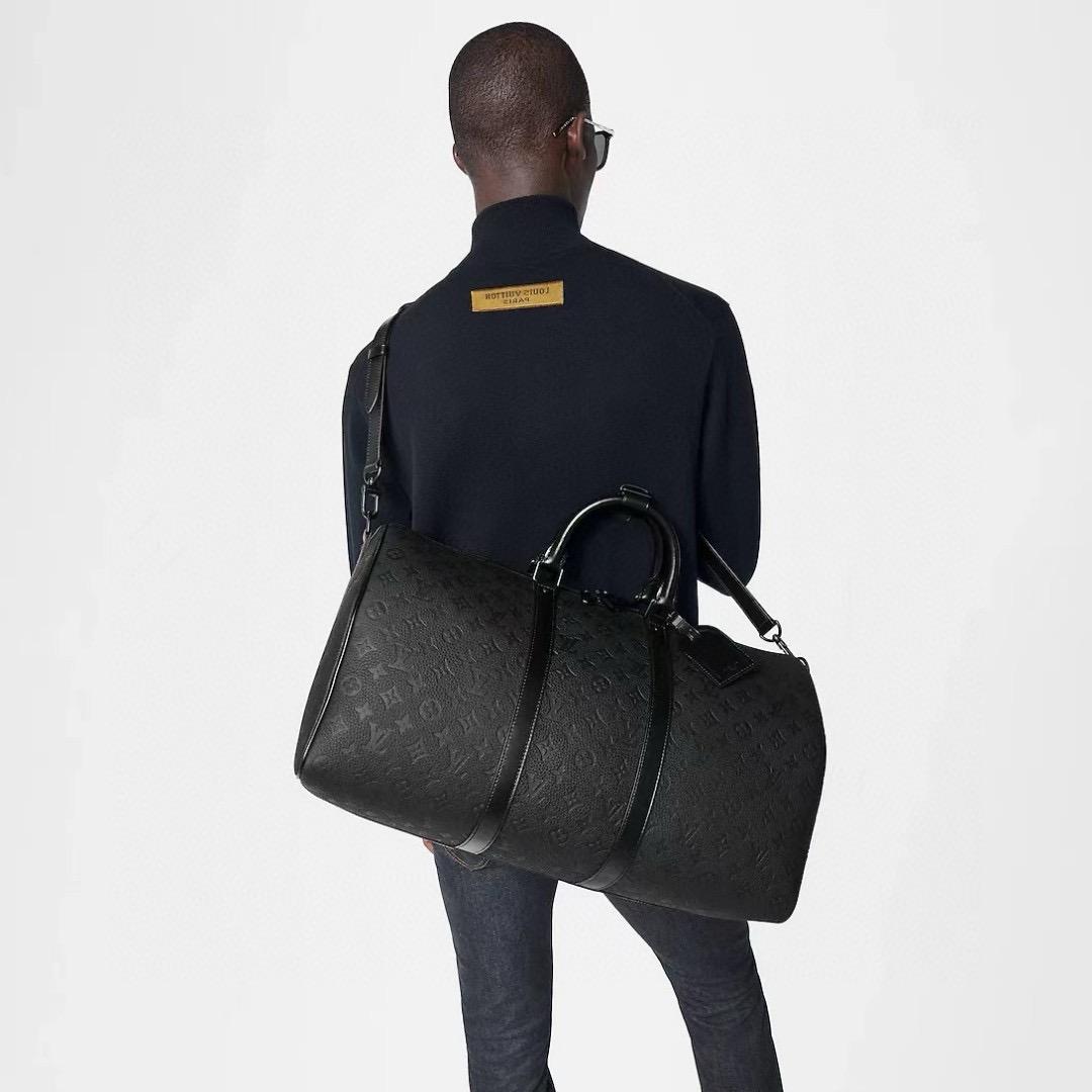 M59025 ｜ 黑色｜荔枝紋牛皮｜Keepall Bandoulière 50旅行袋｜50cm
