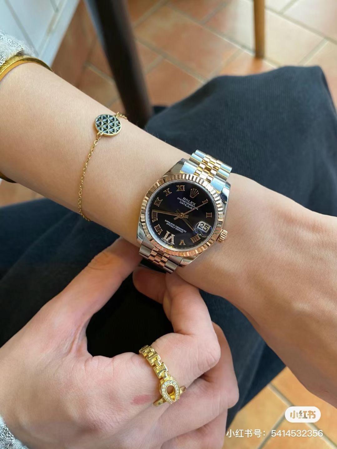Datejust 日誌型31mm 羅馬盤 紫色錶盤女錶｜玫瑰金鋼 SW220自動機械腕錶