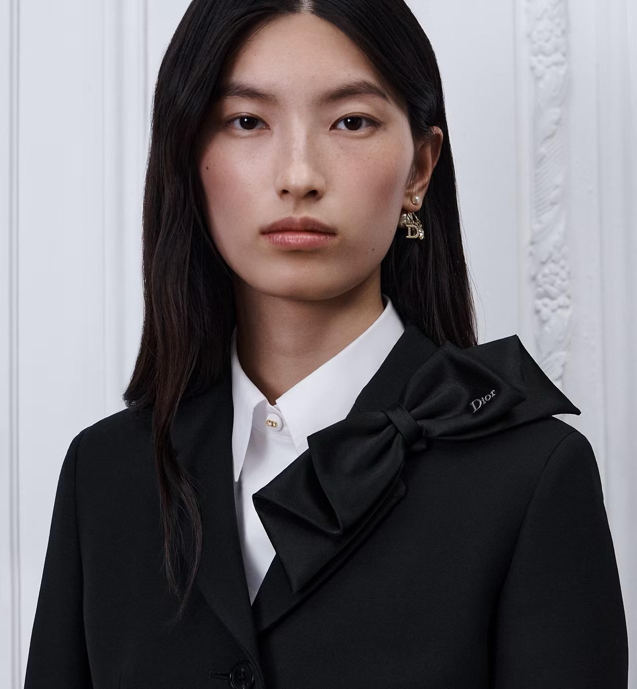 DIOR 立體緞面蝴蝶結收腰羊毛西裝外套｜36／38／40／42