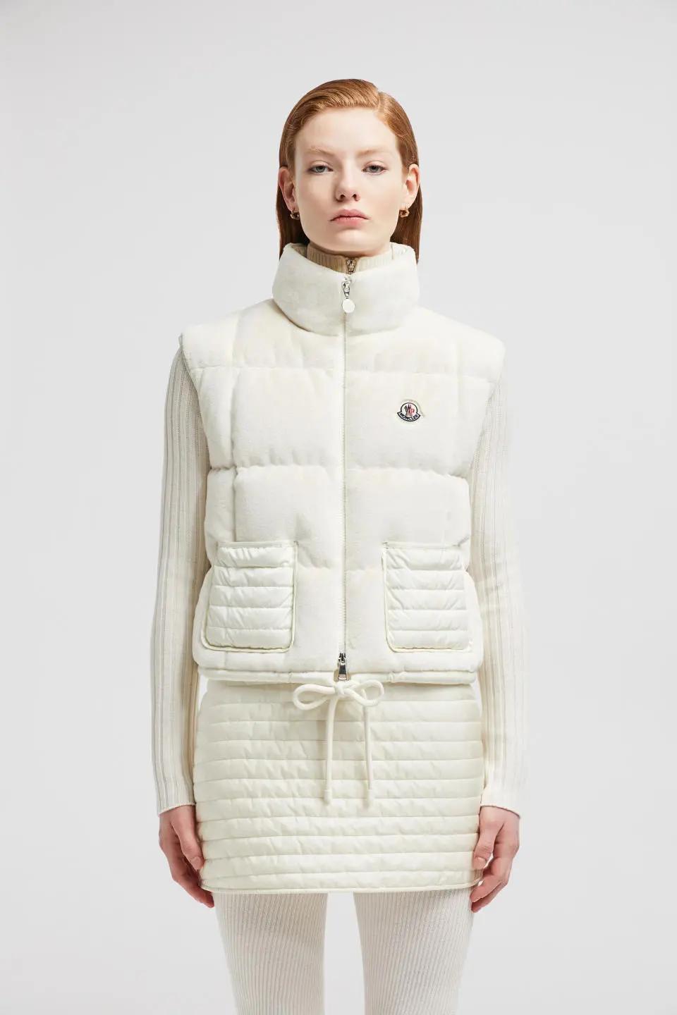 MONCLER 26AW Arques 泰迪絨拼接白鵝絨羽絨背心｜白色｜0／1／2