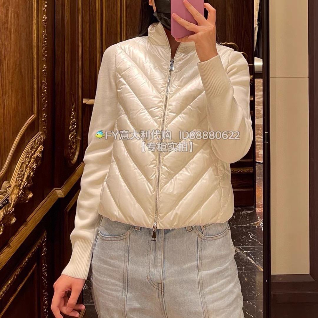 MONCLER 白色 輕薄羊毛拼接白鵝絨外套｜S／M／L