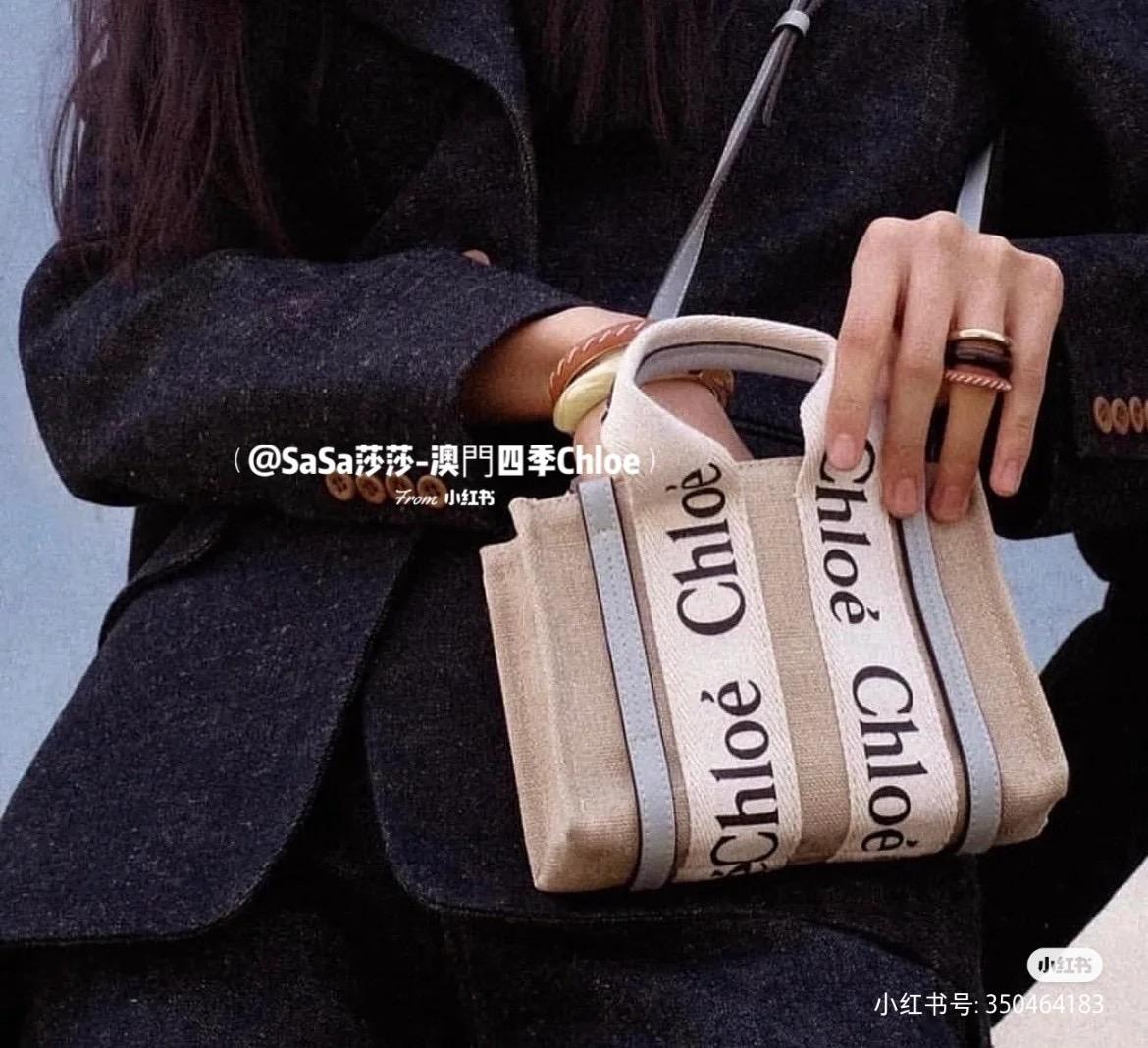 天空藍｜條紋亞麻｜Woody Mini托特包｜20cm