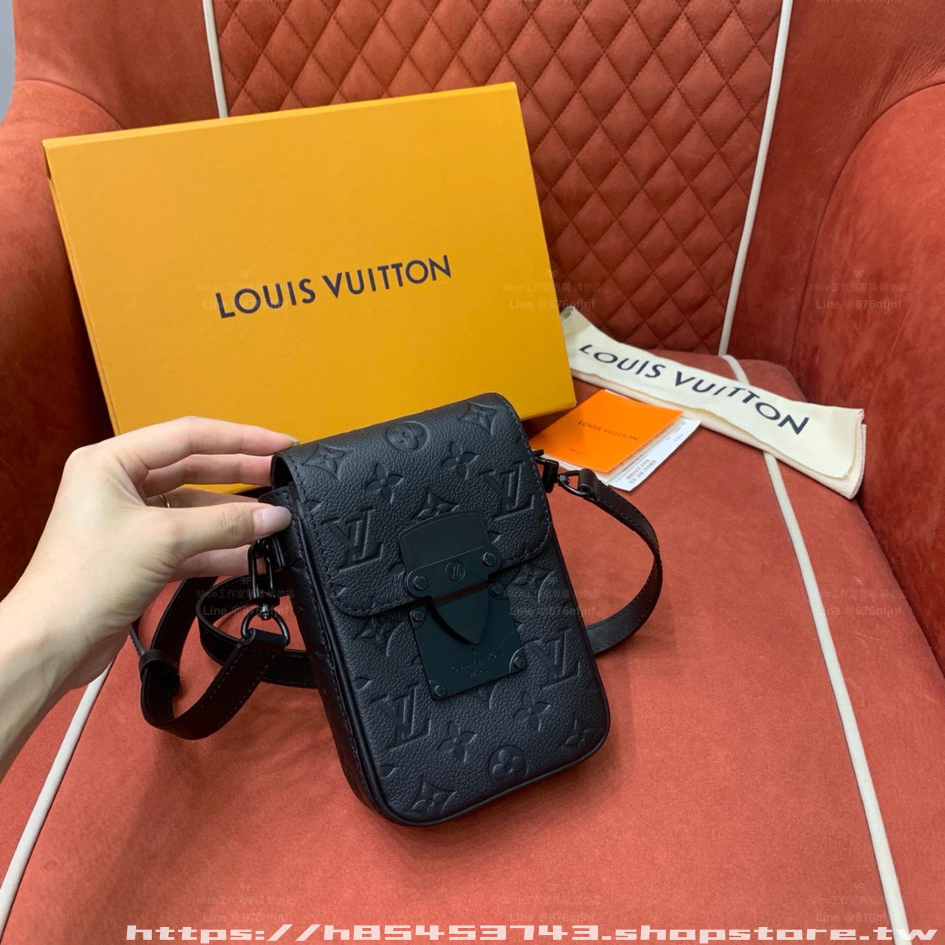 M81524 黑色｜Taurillon Monogram壓紋皮革｜S-Lock Vertical迷你手袋 手機包｜19cm
