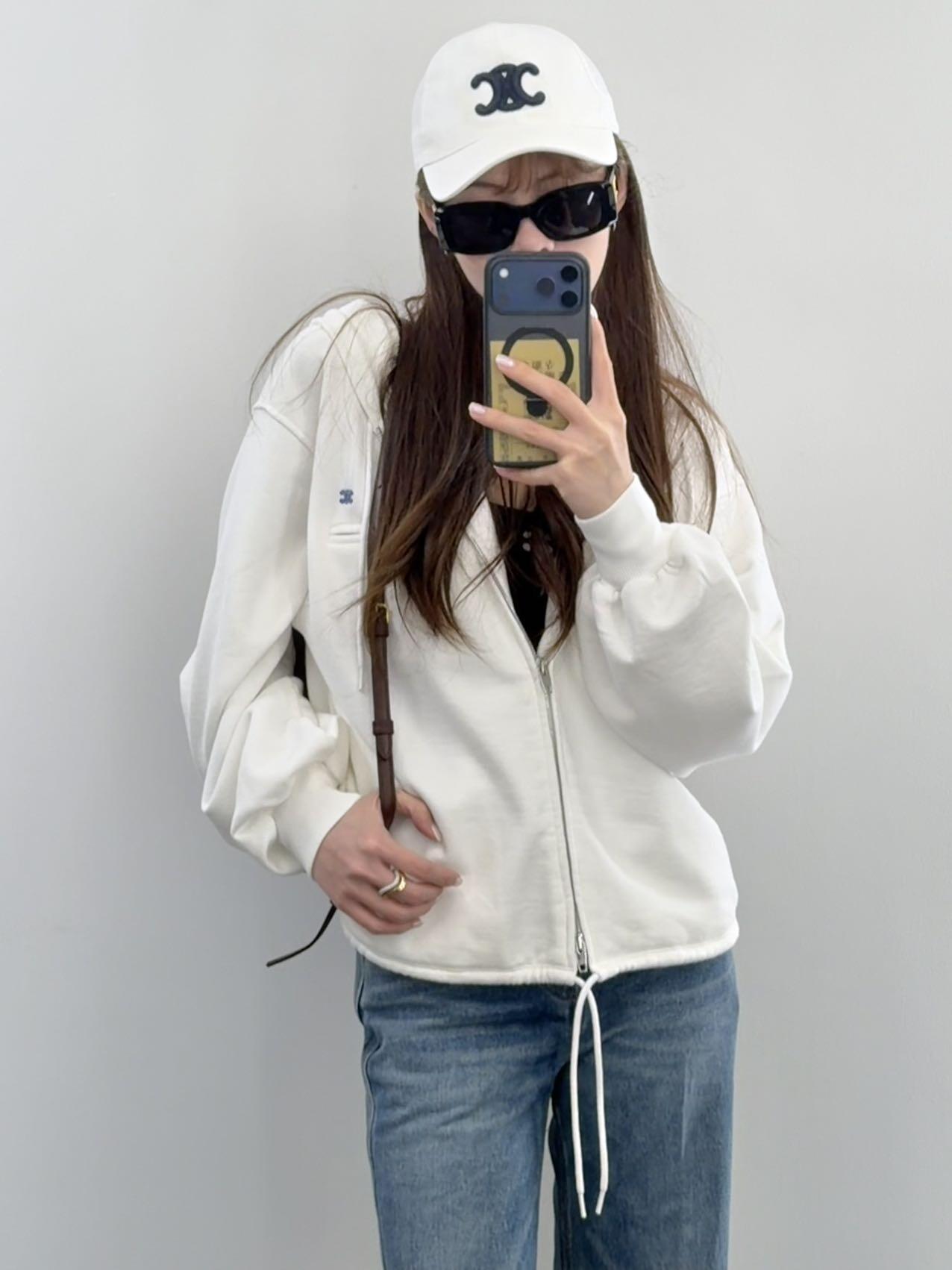 CELINE 26S 凱旋門刺繡連帽抽繩休閒外套｜36／38／40