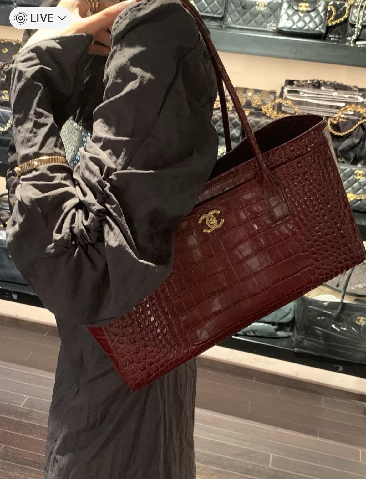 紅色｜Nuova Impala鱷魚壓紋牛皮｜26S Calf Tote購物袋｜39cm