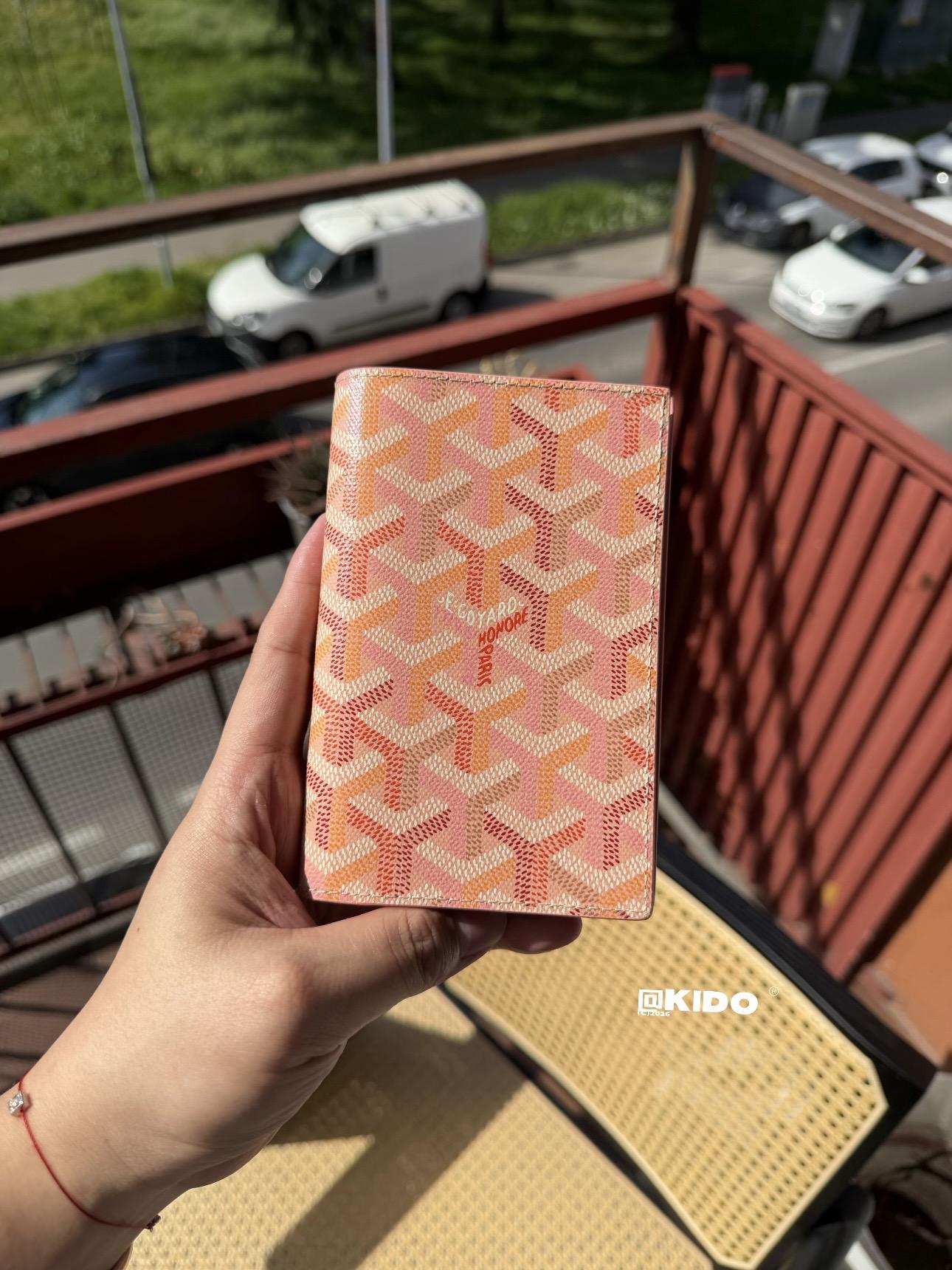 粉色｜帆布×Vauzelles小牛皮｜Grenelle Passport Cover護照夾｜14cm