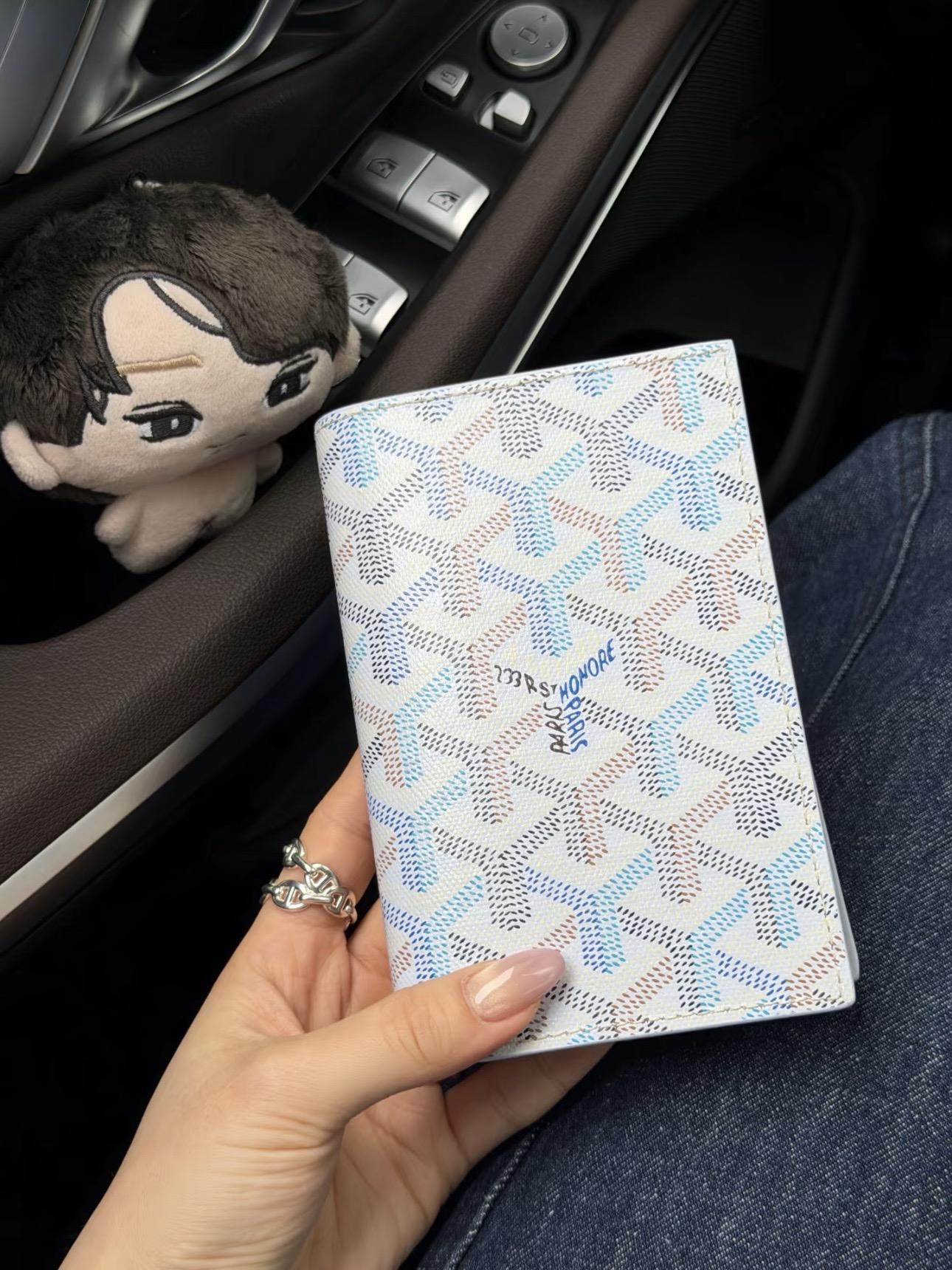 極地藍｜帆布×Vauzelles小牛皮｜Grenelle Passport Cover護照夾｜14cm