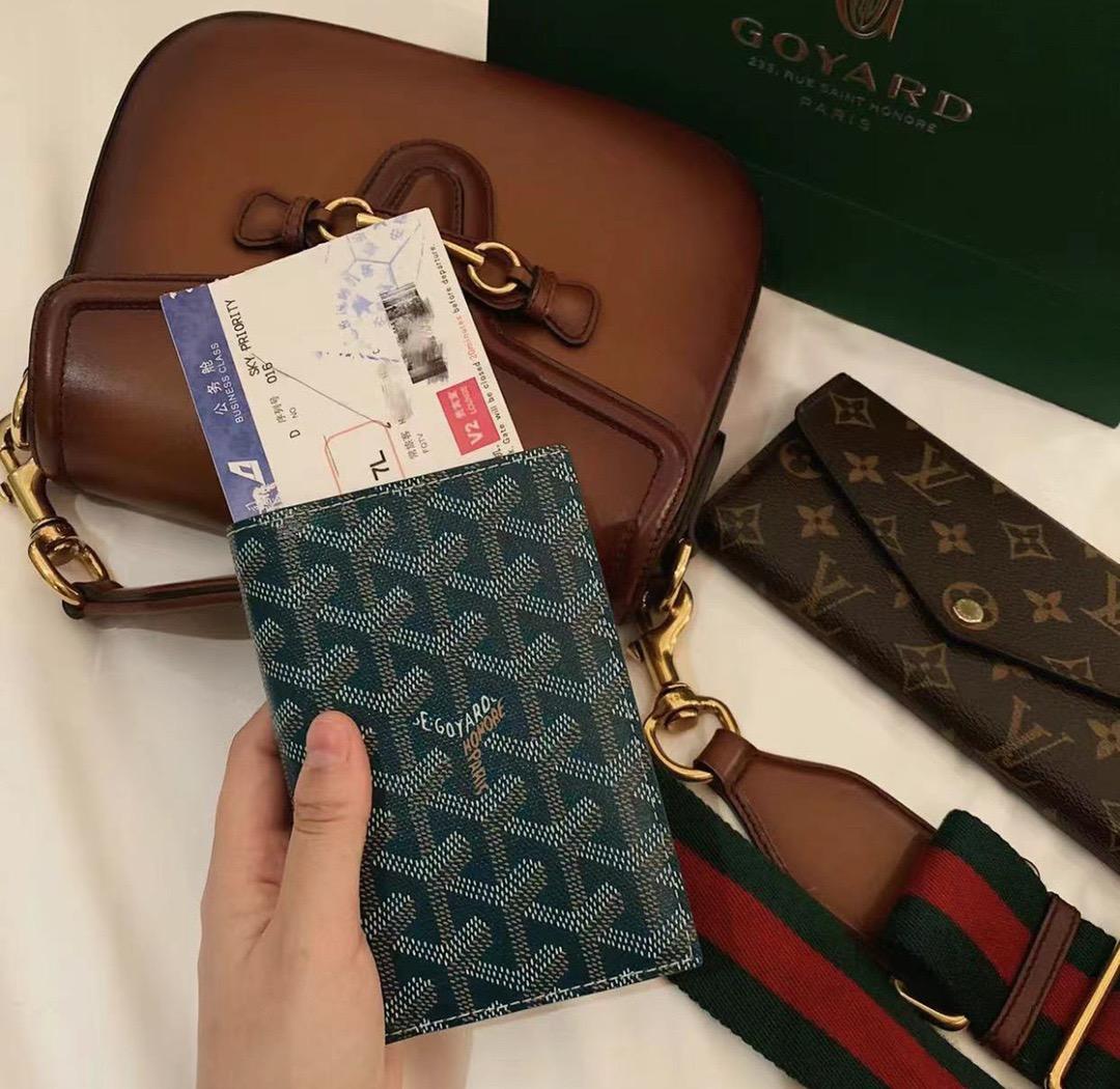 綠色｜帆布×Vauzelles小牛皮｜Grenelle Passport Cover護照夾｜14cm