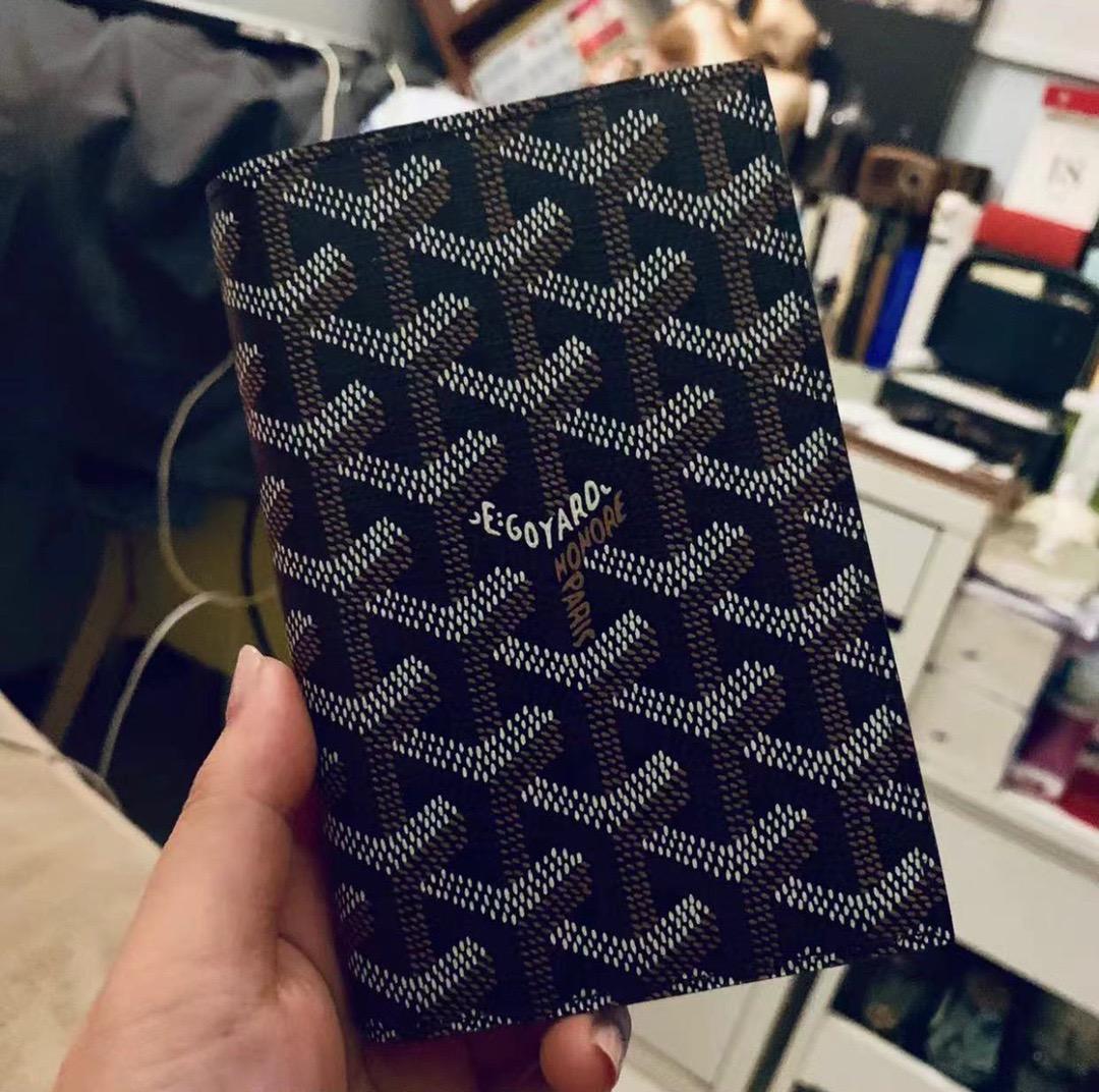 黑色｜帆布×Vauzelles小牛皮｜Grenelle Passport Cover護照夾｜14cm