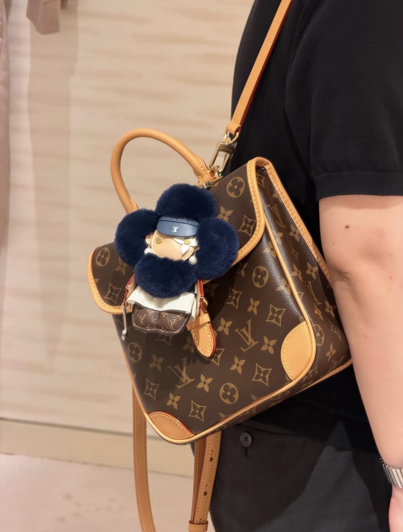 M29766 Monogram帆布×棕黃色牛皮｜Diane小號雙肩包｜21.5cm