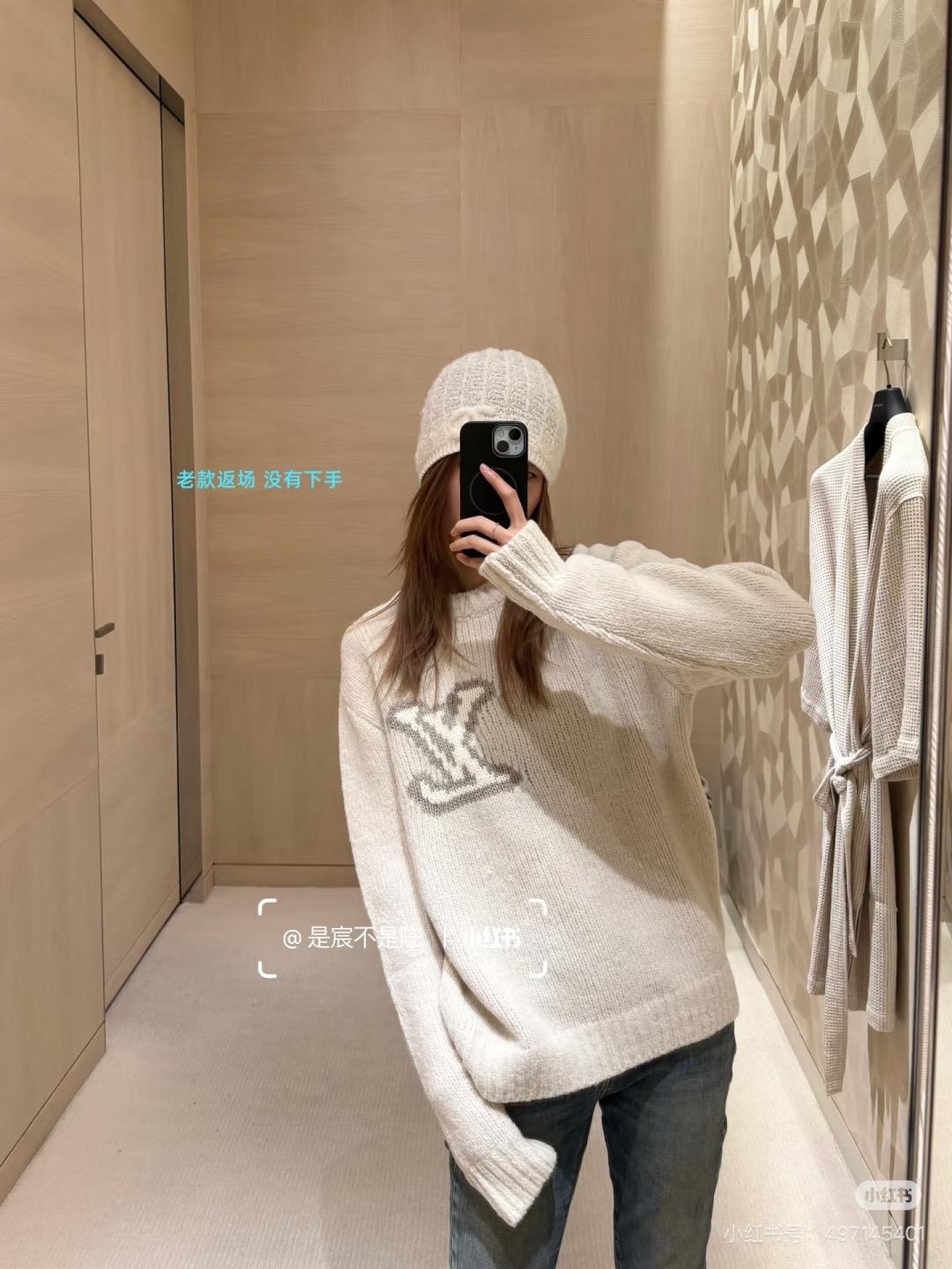 LOUIS VUITTON 經典 LOGO 羊毛針織毛衣｜S／M／L／XL