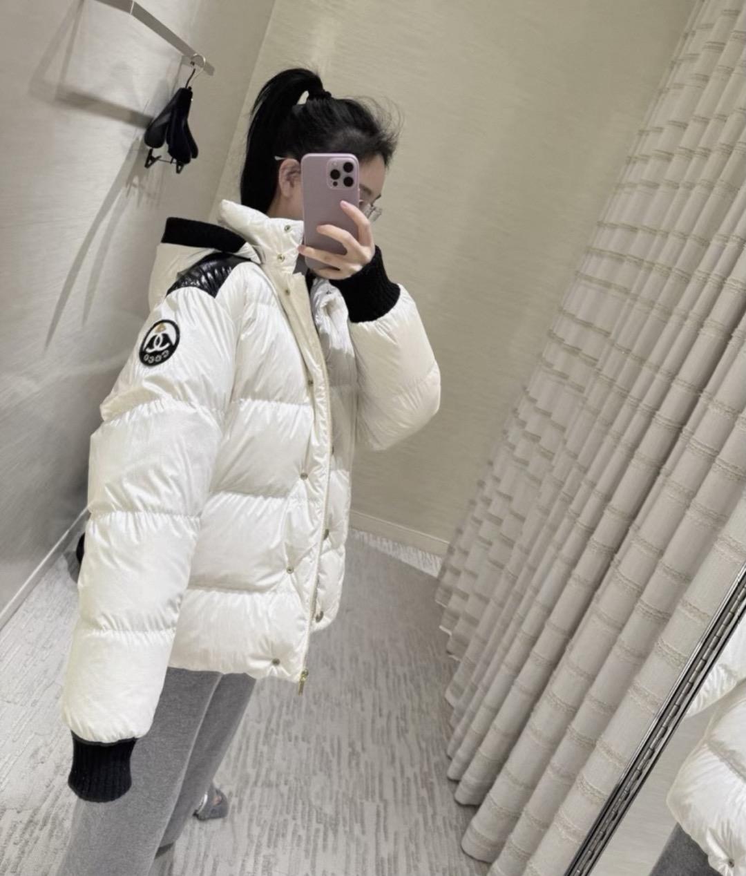 CHANEL Coco Neige 白色 經典滑雪系列連帽羽絨服｜36／38／40