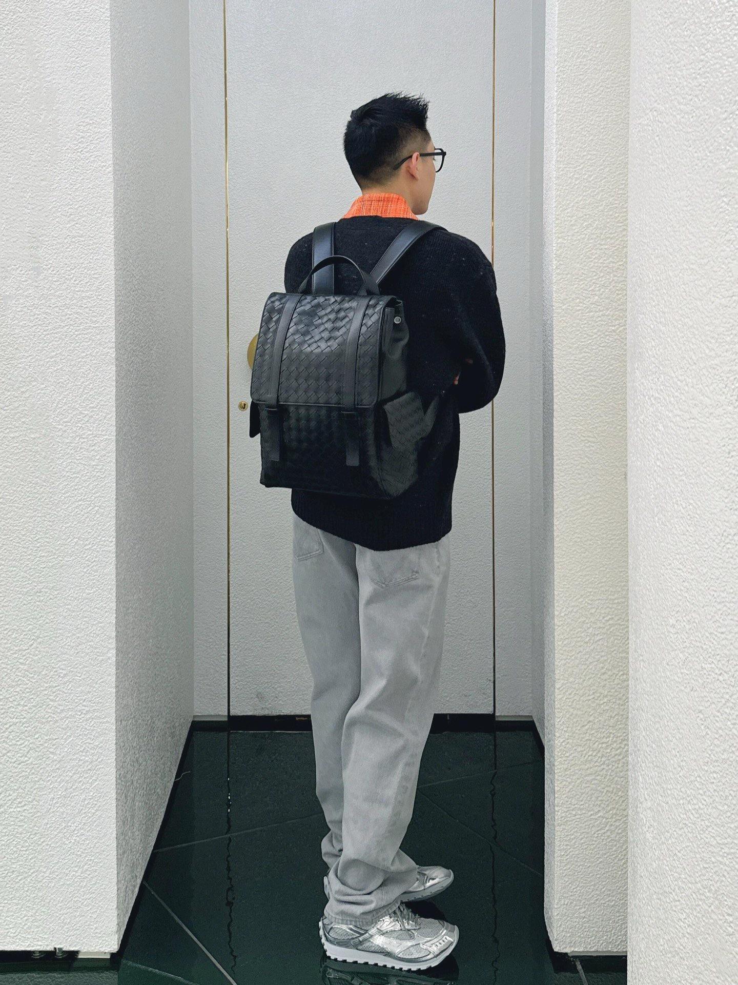 太空藍｜牛皮×帆布內裡｜Back To School雙肩後背包｜39cm