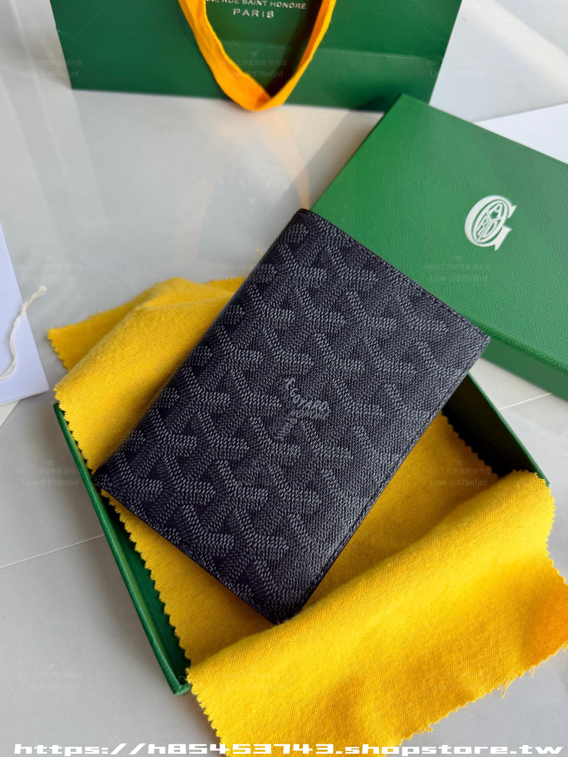 All black｜帆布×Vauzelles小牛皮｜Grenelle Passport Cover護照夾｜14cm