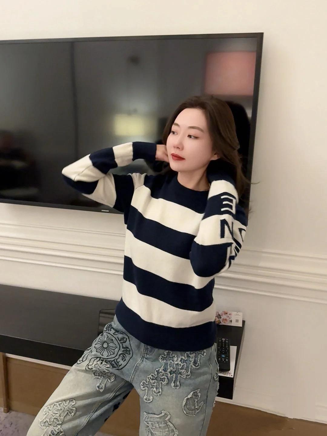 CELINE 撞色條紋羊毛針織衫｜S／M／L