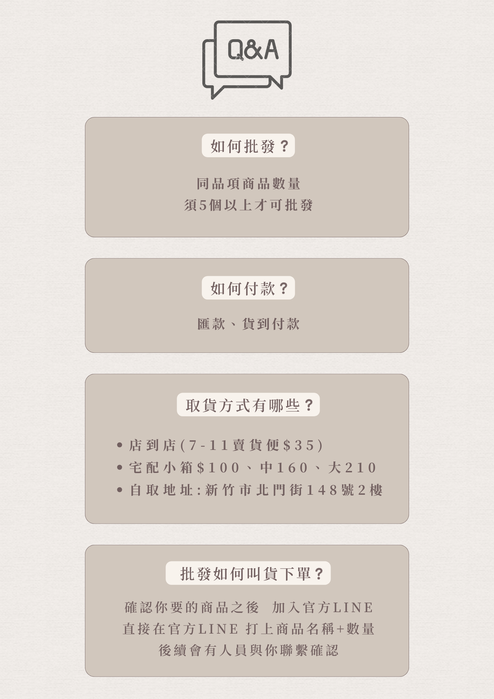 批發Q&A