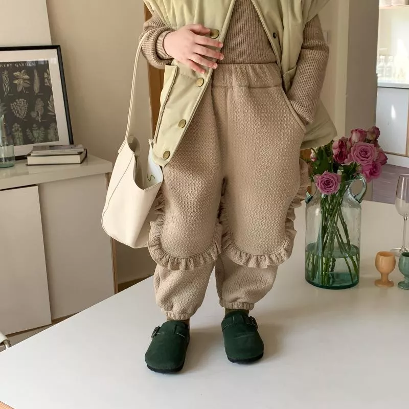 花邊加厚束腳褲