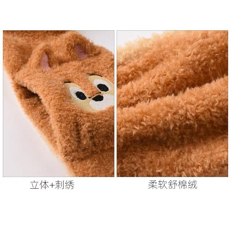 卡通立體刺繡圍巾