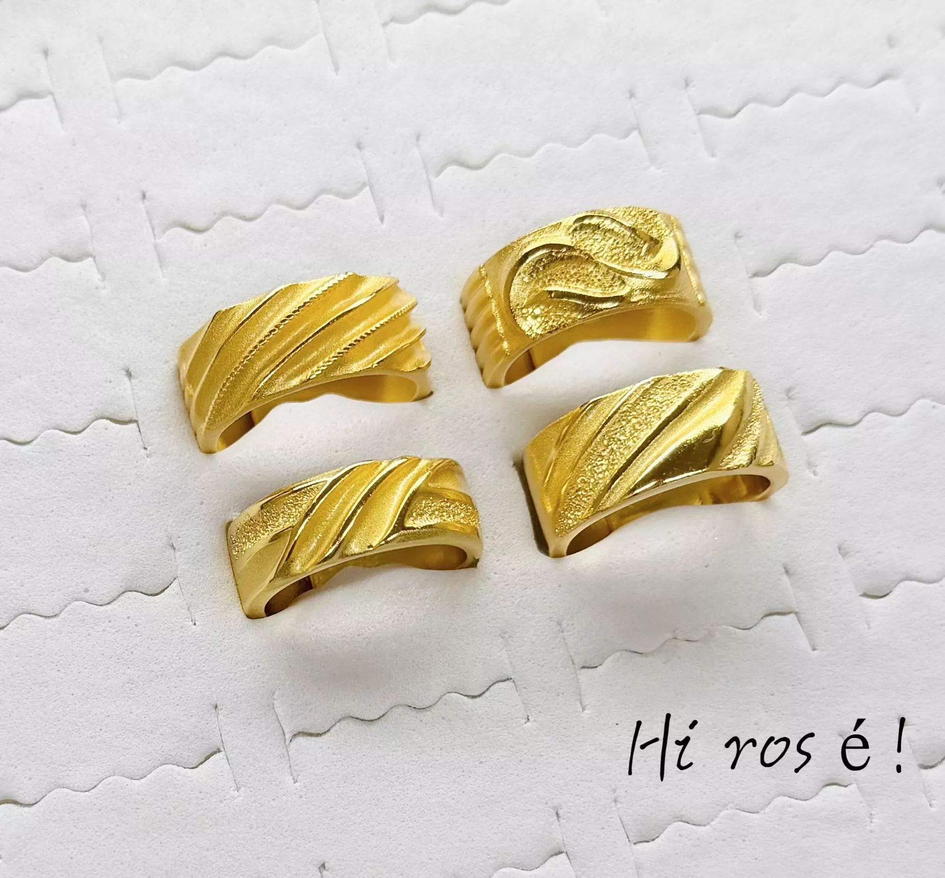 ￼[Hi rosé!] 現貨、超像👍重金打造 高版本  1:1金店同款 黃金戒指、熱門款！文定 結婚 訂婚 尾戒 久不褪色