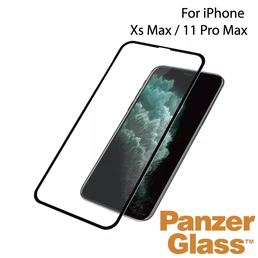 PanzerGlass iPhone 11 Pro Max 2.5D耐衝擊高透鋼化玻璃保護貼-黑