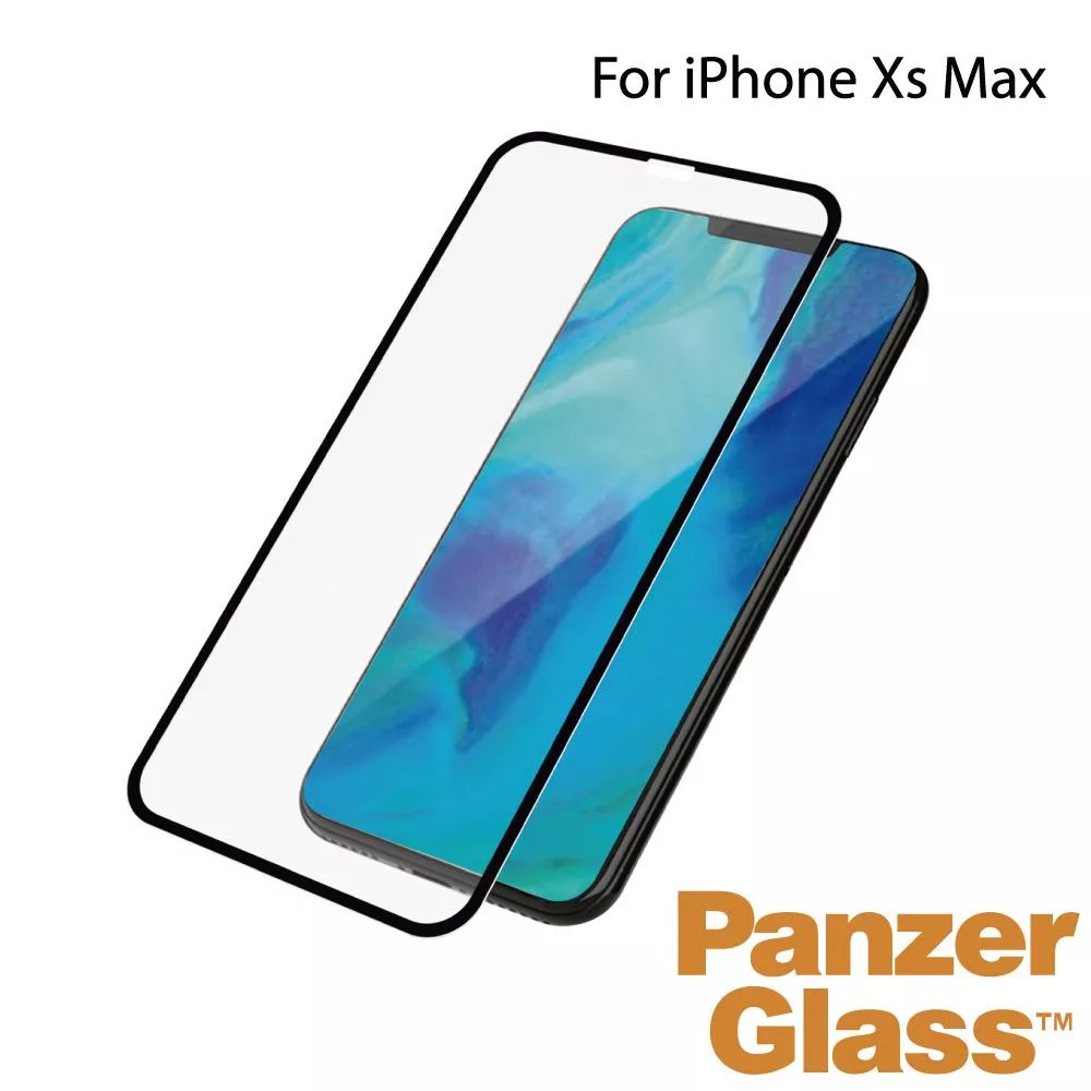 PanzerGlass iPhone Xs Max 2.5D耐衝擊高透鋼化玻璃保護貼-黑