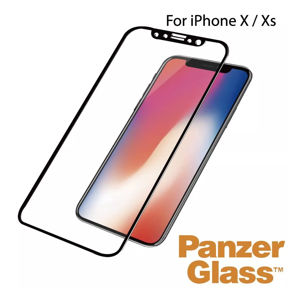 PanzerGlass iPhone X/ Xs 3D耐衝擊高透鋼化玻璃保護貼-黑