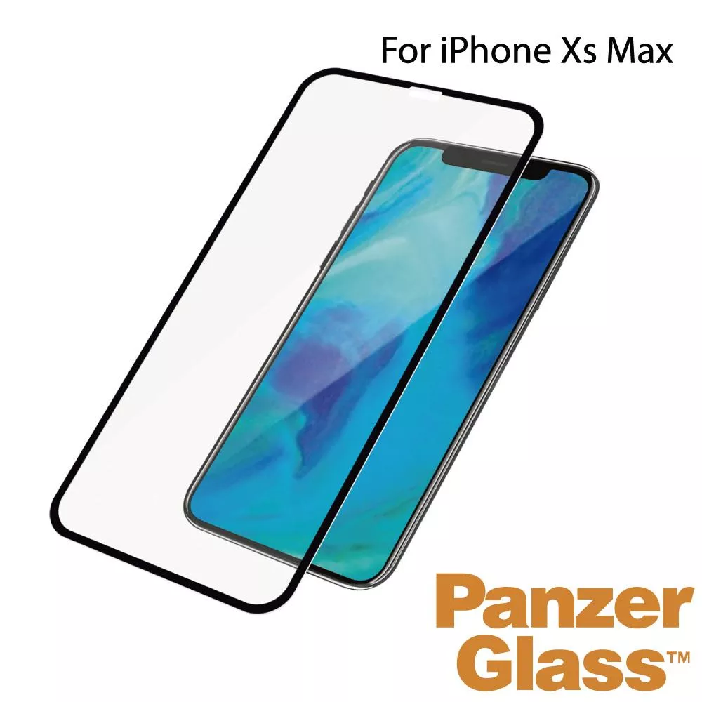 PanzerGlass iPhone Xs Max 3D耐衝擊高透鋼化玻璃保護貼-黑