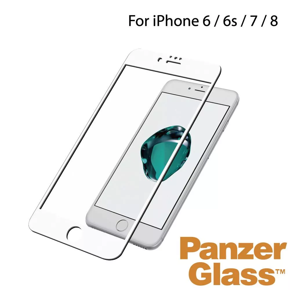 PanzerGlass iPhone 6/6s/7/8 2.5D 耐衝擊高透鋼化玻璃保護貼-白
