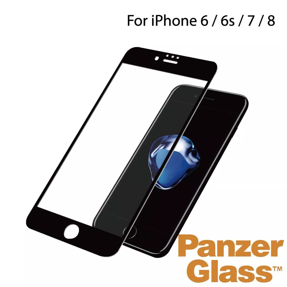 PanzerGlass iPhone iPhone 7 / 8 / 6s / 6 3D耐衝擊高透鋼化玻璃保護貼-黑