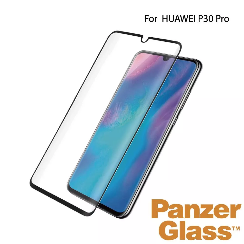 PanzerGlass HUAWEI P30 Pro 2.5D耐衝擊高透鋼化玻璃保護貼-黑