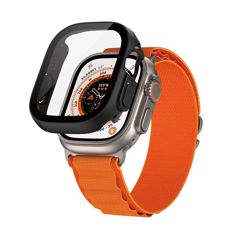PanzerGlass Apple Watch Ultra 49mm 全方位D3O抗震防護高透鋼化漾玻保護殼(黑)