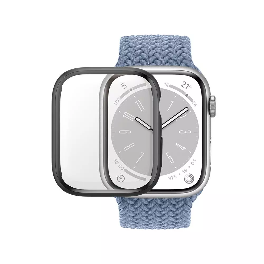 PanzerGlass Apple Watch S9 / S8 / S7 41mm 全方位D3O抗震防護高透鋼化漾玻保護殼 (黑)