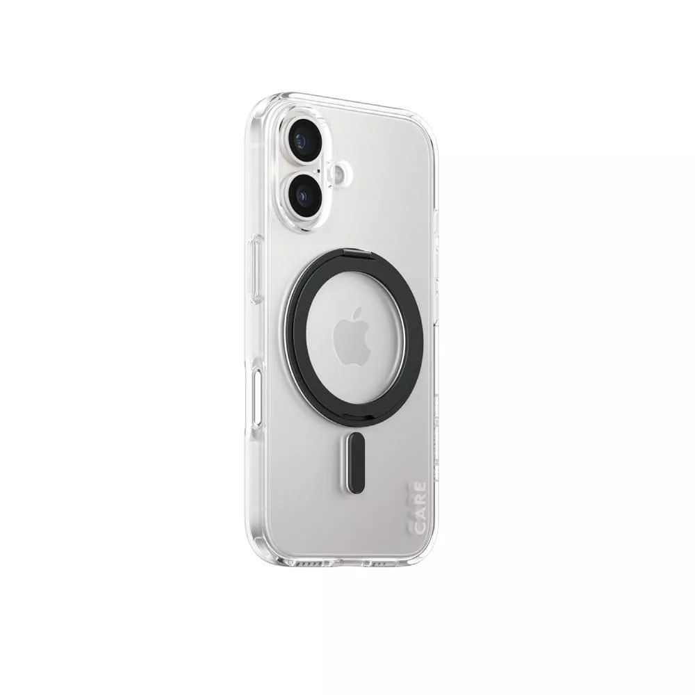 【PanzerGlass】iPhone 16 6.1吋 Feature 磁吸支架透明防摔殼(透黑)