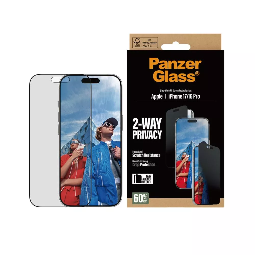 【PanzerGlass】iPhone 17 6.1吋 Privacy 2.5D 耐衝擊高透防窺玻璃保護貼(60%再生玻璃製成)