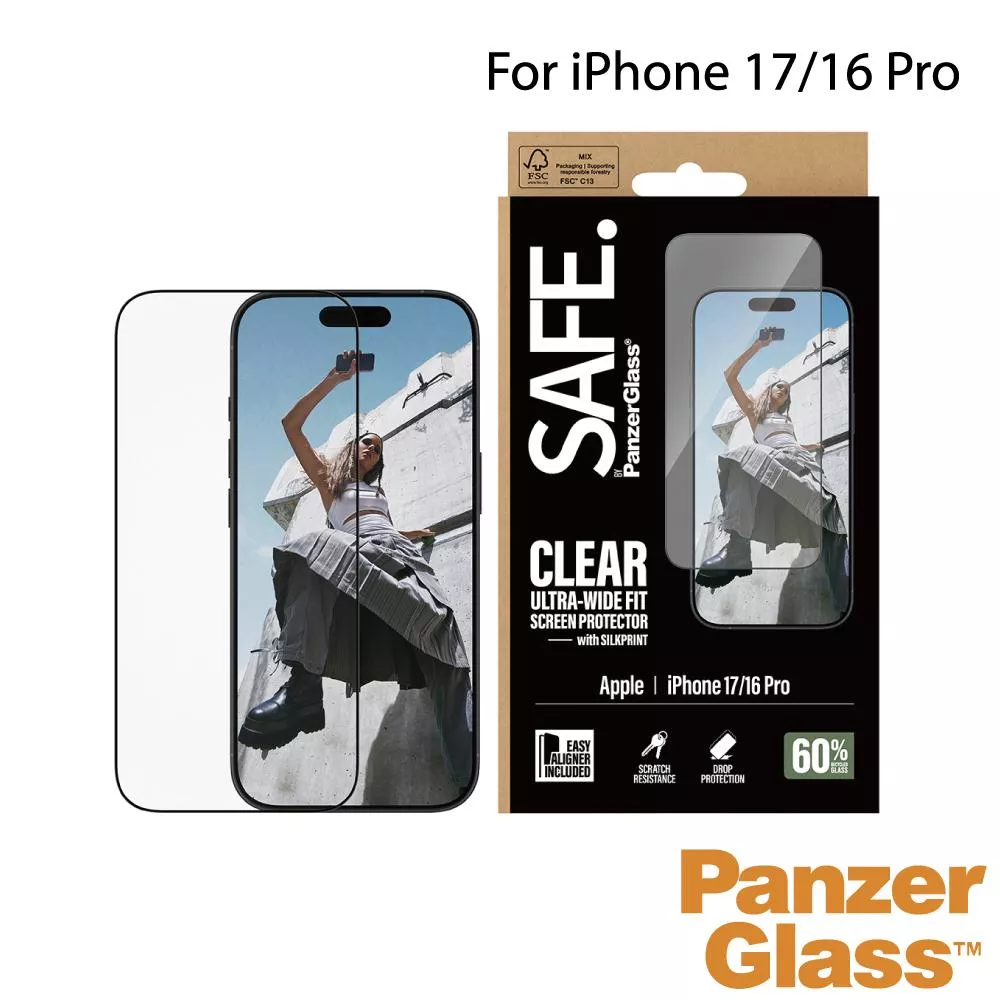 【PanzerGlass】iPhone 17 6.1吋 SAFE 2.5D 耐衝擊高透強化玻璃保護貼(透光性佳)