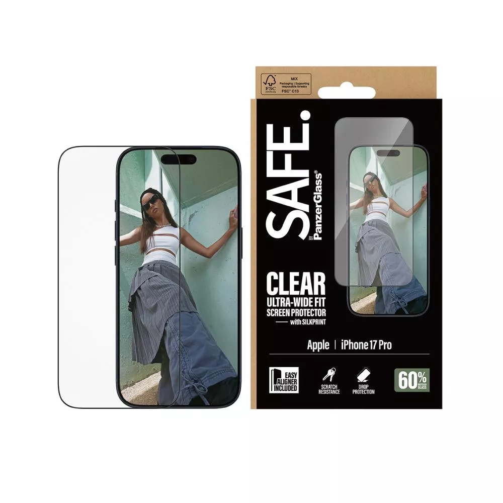 【PanzerGlass】iPhone 17 Pro 6.3吋 SAFE 2.5D 耐衝擊高透強化玻璃保護貼(透光性佳)